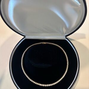 Classic 14k Gold 118 Natural Diamonds 16” Long Tennis Necklace with Certificate